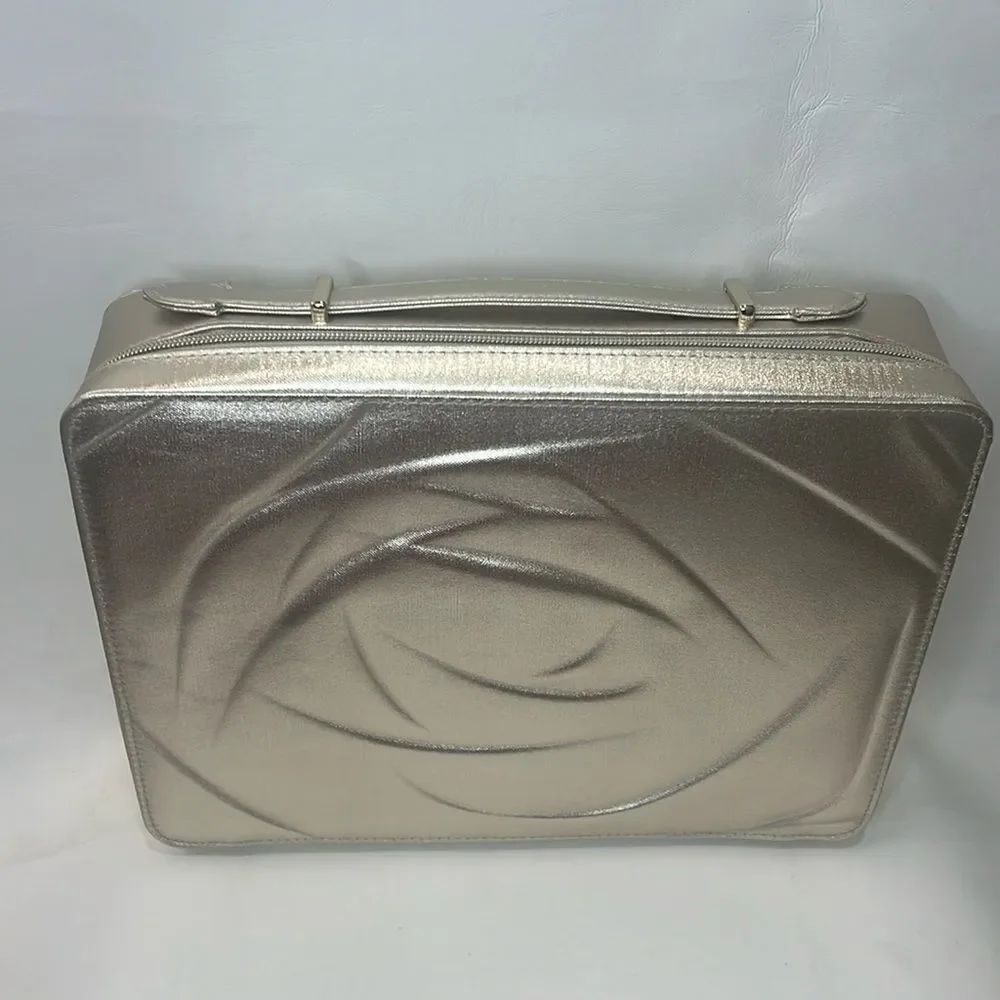 Lancôme Paris Gold Makeup Carrying Case Zippered With Handle Lined No Product